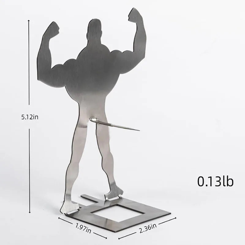 Funny BBQ Strongman Sausage Holder | Stainless Steel Hot Dog Grill Stand